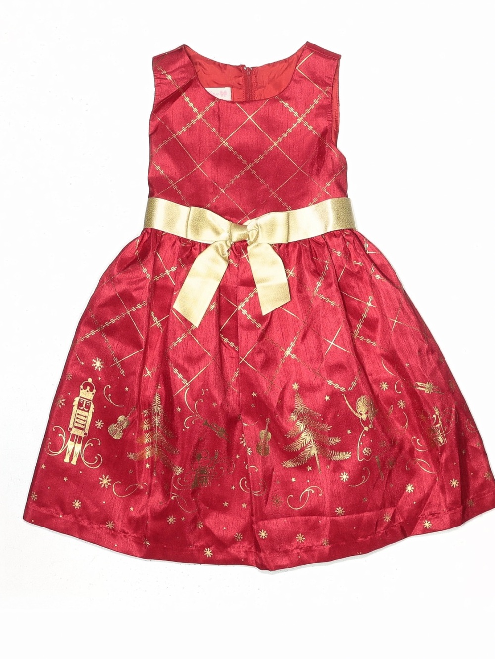 Bonnie Jean Red And Gold Nutcracker Christmas Dress Lk New SZ 12